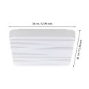 Quadratische LED-Deckenleuchte weiß, modernes Design, 33x33 cm, energiesparende Wohnraumbeleuchtung