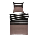 Janine Satin Bettwäsche J.D. Nougat-Schwarz 155 x 220 cm