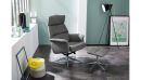 Relaxsessel Rahel mit Hocker Grau