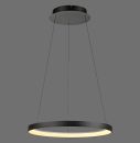 Moderne LED-Pendelleuchte in Schwarz, rundes Design, energiesparend, ideal für Wohnzimmer oder Büro.