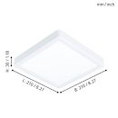 Quadratische LED-Deckenleuchte weiß, 210x210x30 mm, energiesparend, modernes Design, für Innenräume.