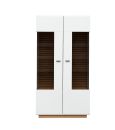 Vitrine Lima,1 Glas-/Holztür / 1 Schubkasten inkl. LED-Beleuchtung,Pinie hell, Taupe