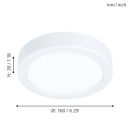 Runde LED-Deckenleuchte weiß, 16 cm Durchmesser, 3 cm Höhe, energiesparende Flächenbeleuchtung.