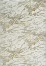 Moderner Teppich mit marmoriertem Muster in Beige und Gold, abstraktes Design, Wohnzimmer-Dekoration.