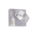 Moderne LED-Wandleuchte aus gebürstetem Aluminium, eckiges Design, schwenkbarer Spot für Innenbeleuchtung.
