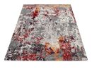 Moderner Teppich mit abstraktem Muster in Grau, Rot, Gelb und Schwarz, rechteckig, Wohnzimmer-Dekoration.