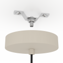 Deckenbefestigung für Pendelleuchte aus Metall mit rundem Baldachin in Beige, modernes Lampenzubehör.