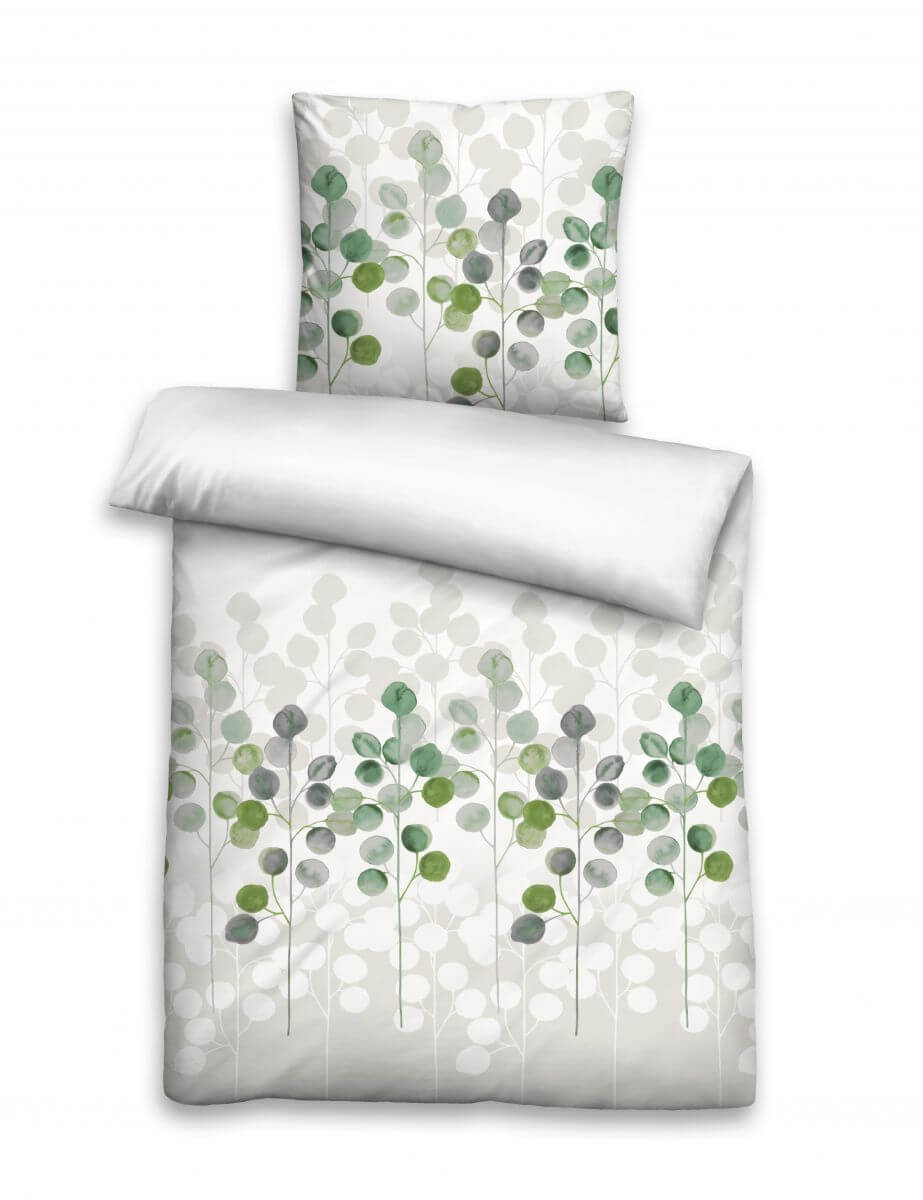 GOTS Mako-Satin Bettwäsche 240x220-2x80x80cm pistaziengrün GOTS Mako-Satin Bettwäsche 240x220-2x80x80cm pistaziengrün