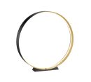 Moderne LED-Tischleuchte in Ringform, schwarz-gold, energiesparend, stilvolles Design fu00fcr Wohnzimmer oder Bu00fcro.