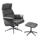 Relaxsessel mit Hocker Rahel Grau