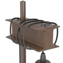 Rostiger Stahlträger mit schwarzem Kabel umwickelt, Detailaufnahme, Industrie, Baustelle, Nahaufnahme.
