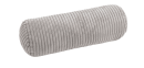 Graues Nackenstützkissen aus weichem Cordstoff, zylindrisch, ideal für ergonomisches Liegen und Schlafkomfort.