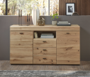 Vitrine Lima,1 Glas-/Holztür / 1 Schubkasten inkl. LED-Beleuchtung,Pinie hell, Taupe
