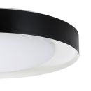 Moderne LED-Deckenleuchte rund, schwarz-weiß, minimalistisches Design, energiesparende Wohnraumbeleuchtung.