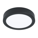 Runde LED-Deckenleuchte in Schwarz mit weißem Diffusor, moderne energiesparende Innenbeleuchtung.