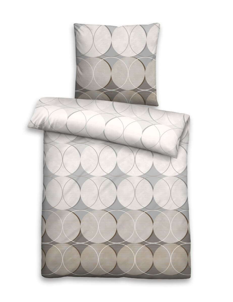 Mako-Satin Bettwäsche 155x220cm taupe Mako-Satin Bettwäsche 155x220cm taupe