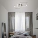 Wand-/Deckenleuchte, 1-flg.,LED, 36 W, 2600 lm, 3000 K, 76,3 x 36,8 x 7,3 cm, Metallfarben