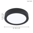 EGLO LED Deckenleuchte Fueva 5 (warmweiß) Schwarz Ø 16 cm