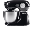Schwarze Küchenmaschine mit Edelstahlschüssel, GOURMETmaxx, ideal zum Kneten, Rühren und Backen.
