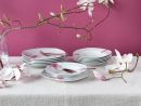 CreaTable 12tlg. Tafelservice Aiko Weiß-Rosa