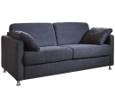 Faltbett-System Boston anthrazit Dunkelgraues Zweisitzer-Sofa mit zwei Kissen, modernem Design und Metallfüßen, ideal für Wohnzimmer.