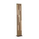 Moderne Stehlampe aus Holz mit vertikalen LED-Lichtleisten, minimalistisches Design, warmweiu00dfes Licht