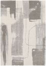 Moderner Teppich mit abstraktem Muster in Beige und Grau, rechteckig, weiche Textur, Wohnzimmer-Dekoration.