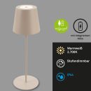 HVMM AKKU LED Tischlampe Kiki 1-flg Beige