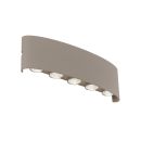 Moderne LED-Wandleuchte in Beige mit sechs runden Lichtquellen, energiesparend und stilvoll für Innenräume.