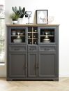 Highboard Jasmin mit Beleuchtung Graphit Eiche