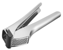 Edelstahl-Knoblauchpresse mit ergonomischem Griff, Küchenwerkzeug zum einfachen Zerkleinern von Knoblauchzehen.