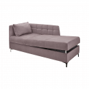 Modernes Schlafsofa in Lila mit Kissen, ausziehbarer Liegefläche und gepolsterter Rückenlehne für Wohnzimmer.