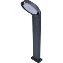 LED Wegeleuchte Polo 1-flg Moderne LED-Wegeleuchte aus schwarzem Metall, rechteckiger Sockel, runder Lampenkopf, Außenbeleuchtung.
