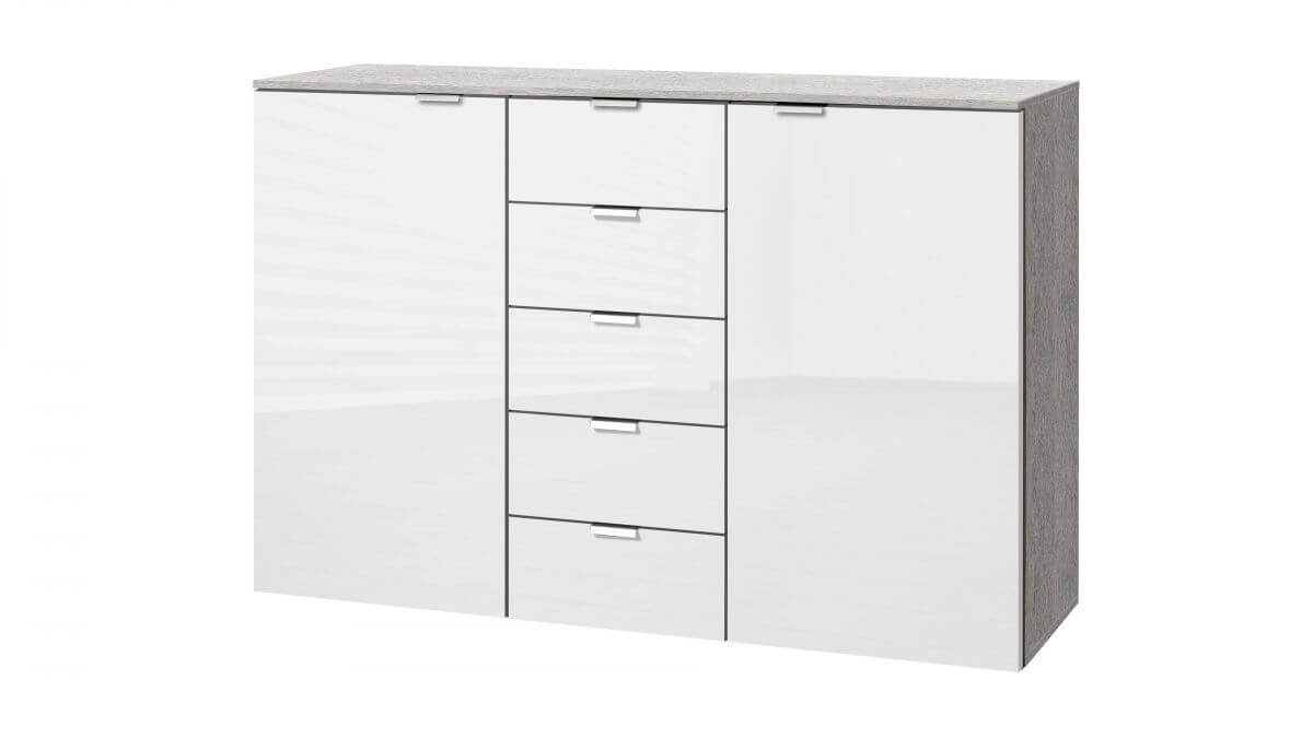 Kommode One 700 Weiß, Platin Eiche Kommode One 700 Weiß, Platin Eiche