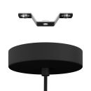 Schwarze Deckenbaldachin-Lampe mit Metallhalterung, modernes Lampenzubehör für Deckenmontage.