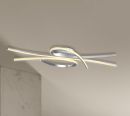 Moderne LED-Deckenleuchte aus gebürstetem Aluminium mit geschwungenem Design, energiesparend und stilvoll.
