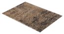 Rechteckiger, brauner Teppich mit meliertem Muster, weiche Hochflor-Oberfläche, modernes Wohnaccessoire.
