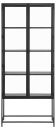 Vitrine Seaford Glas Schwarz 77 x 186 cm