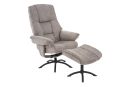 Relaxsessel FM-440-1 Mikrofaser grau mit Hocker