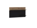 Wandregal aus Holz und Schwarz, modernes Design, Ablagefläche, ideal für Wohnzimmer oder Büro, platzsparend.