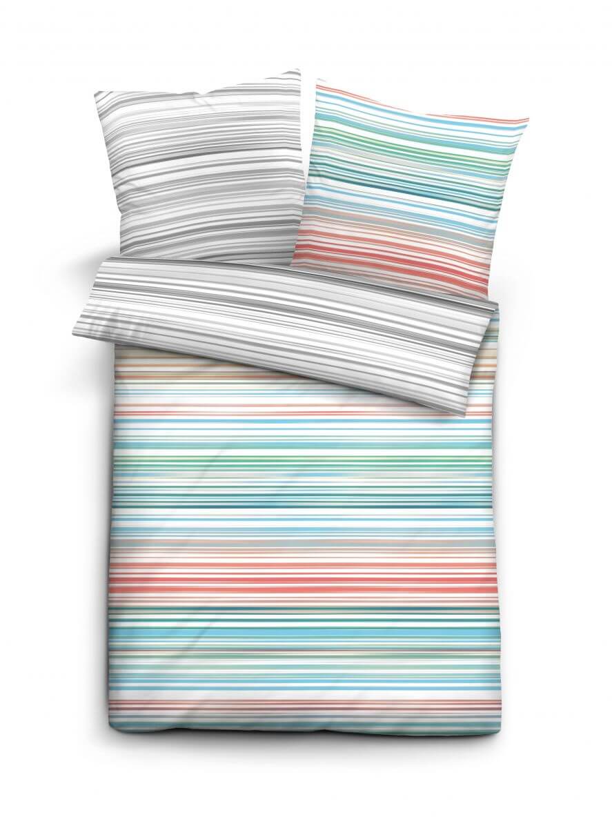 Mako-Satin Bettwäsche 240x220-2x80x80cm eisblau Mako-Satin Bettwäsche 240x220-2x80x80cm eisblau