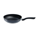 Schwarze Antihaft-Pfanne mit ergonomischem Griff, ideal zum Braten und Kochen in der Küche.