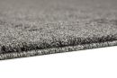 Webteppich SW Pure Design D.242 Anthrazit 200 x 290 cm Nahaufnahme eines grauen Teppichbodens mit weicher, dichter Struktur auf weißem Hintergrund, Teppichdetail.