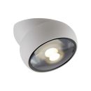 Moderne LED-Wandleuchte in Weiu00df mit rundem Gehu00e4use und Glasabdeckung fu00fcr Innenbeleuchtung.