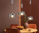 Fischer & Honsel 3-flg LED Pendelleuchte Lavin Rauchglas