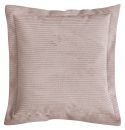 Altrosa Kissen mit feiner Cordstruktur, quadratisch, weiche Oberfläche, modernes Wohnaccessoire für Sofa oder Bett.