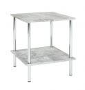 Beistelltisch, chrom-Betonoptik, Metall, MDF Beistelltisch, chrom-Betonoptik, Metall, MDF