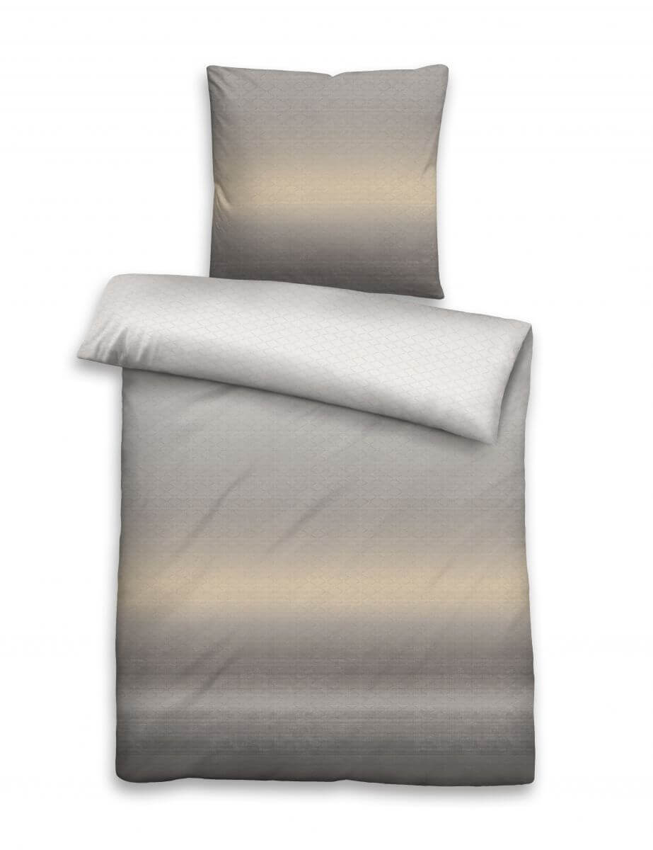 Mako-Satin Bettwäsche 155x220cm grau Mako-Satin Bettwäsche 155x220cm grau