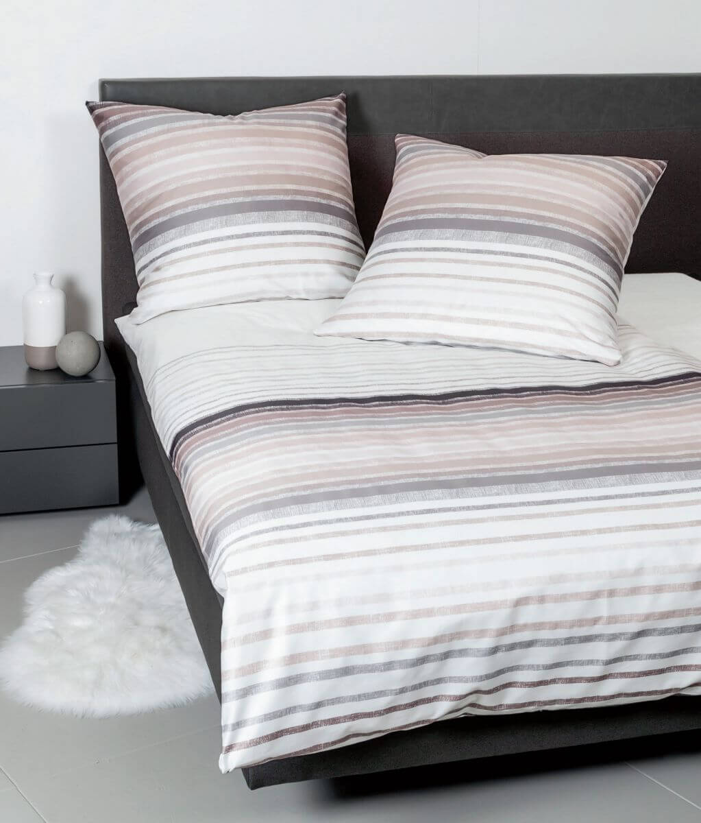 J.D. Mako-Satin Bettwäsche 240x220-2x80x80cm cappuccino J.D. Mako-Satin Bettwäsche 240x220-2x80x80cm cappuccino