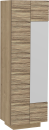 Moderner Holzschrank mit Spiegel, vertikaler Maserung, Stauraum, Flurmöbel, Garderobenschrank, Eiche-Dekor.